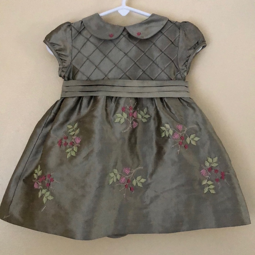 NWT TALBOTS infant 100% silk Holiday dress
